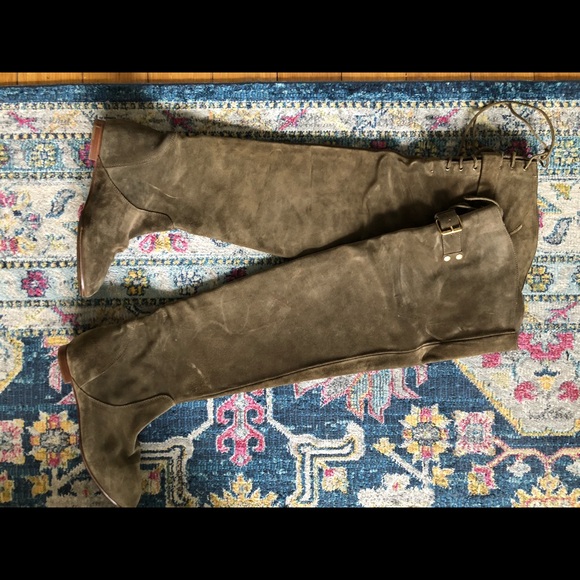 Chloe Olive Green Over The Knee Boot - Picture 3 of 5